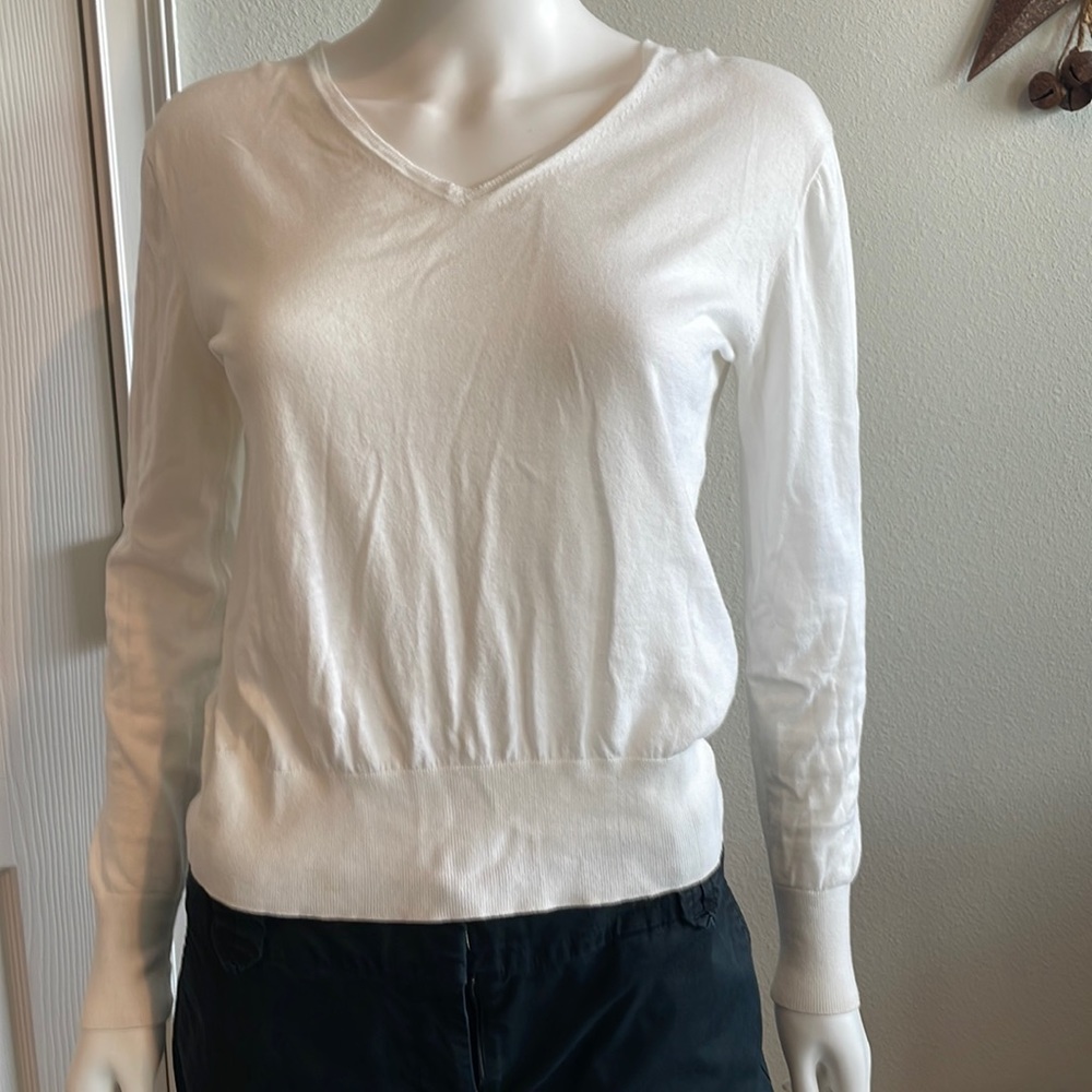 JCrew lightweight layering sweater in white